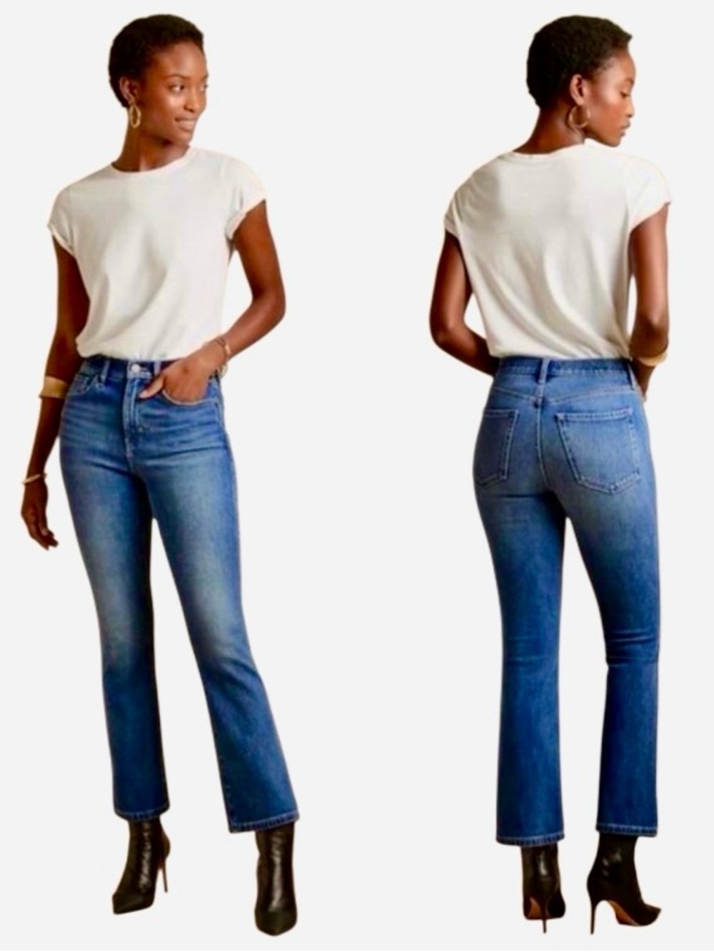 Banana Republic High Rise Bootcut Crop Jeans in Blue Wash Women’s 33